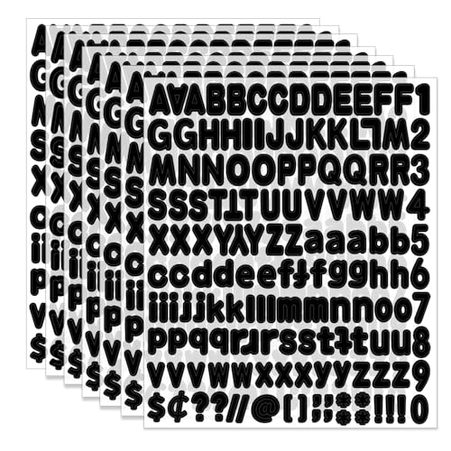 Alphabet Stickers, 1''Inch 12 Sheets Black Letter Stickers, Self Adhesive Vinyl Mailbox Numbers, Self Adhesive Letters for Bulletin Boards, Classroom, Home Decor - color: Black, size: 1Inch