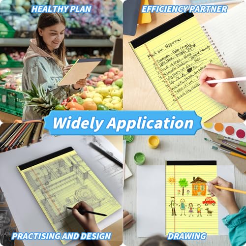 48 Pack Yellow Legal Pads Bulk 8.5 x 11 Wide Ruled, Perforated Writing Pad 30 Sheets, Bulk Notepad with Thick Paper, 8-1/2 x 11 Note Pads Yellow, Lined Paper Notebooks for Office School Home Supplies - color: Yellow-48Pack