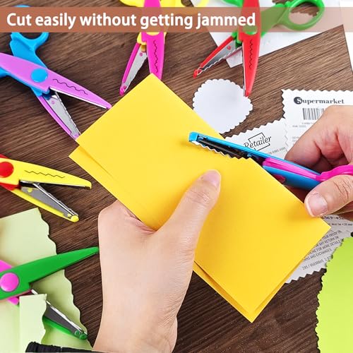 GDMINLO 6-Pack Decorative Edge Craft Scissors, Zigzag & Wave