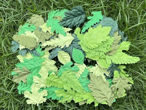 100 pcs Mulberry Paper Leaves DIY Craft Scrapbooking Wedding DIY Craft Supplies Card (Mixed Leaves Green Tone) - color: Mixed Leaves Green Tone