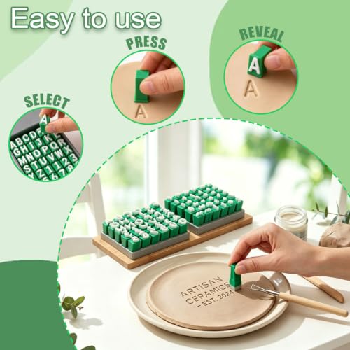 Alphabet Stamps Set for Clay Pottery, Numbers Symbols DIY Handmade Alphabet Mold Accessories Polymer Clay Tools Set for Ceramic Decorating, 72 Pieces Letter Stamps for Clay with Storage Box