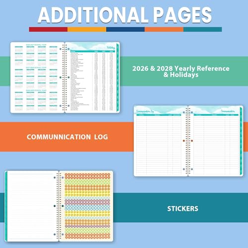 Student Planner 2026-2027 - Academic Planner 2026-2027, July 2026 - June 2027, 11" × 9", Weekly Lesson Planners, Monthly & Weekly School Planners for Middle/High School, Stickers, Week's Goals, Tabs - color: Blue