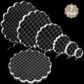 Mudder 7 Pcs Acrylic Stamp Blocks Set Clear with Grid Lines, Circular Lace - style: Circular Lace