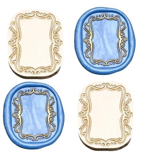 3D Embossed Frame Relief Carving Wax Sealing Stamp, Wood Handle, Wedding Invitations, Letter Sealing (F28) - style: F28