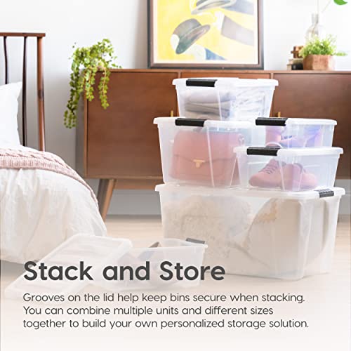 IRIS USA 6-Pack 54 Quart Storage Bins with Lids, Clear - color: Clear, size: 54 Qt, style: 6 Pack
