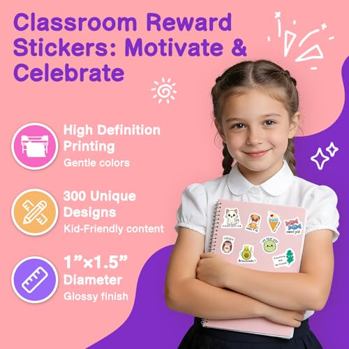 300pcs Teacher Stickers for Kids Classroom Must Haves - color: 300pcs Teacher Stickers