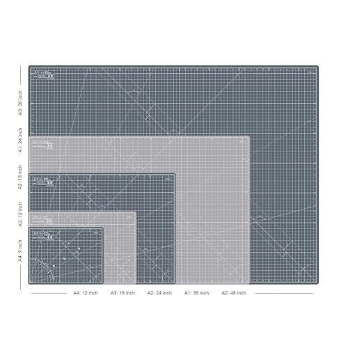 Elan Cutting Mat A2 Gray, Self Healing Cutting Mat 18x24 Inch, 5-Ply Craft Board Gray, Hobby Board for Crafts 18x24 Inch