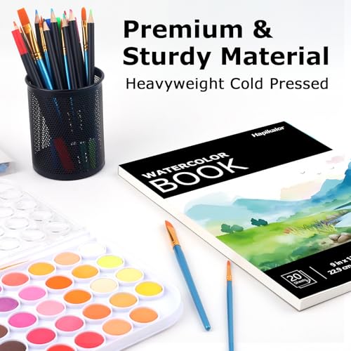 Hapikalor 9"x12" Watercolor Paper, 140lb/300gsm Water Color Paper, Black - color: Black, size: 9" x 12" Pad