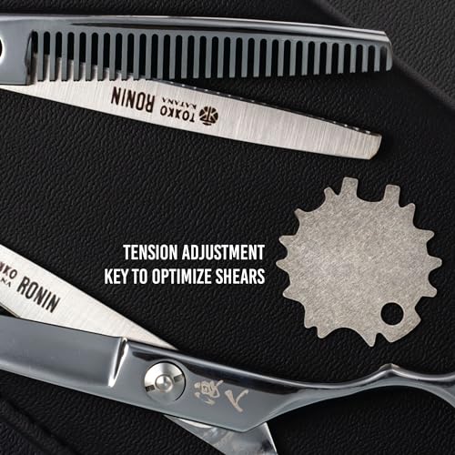 Ronin Hair Cutting Shears Set by Tokko Katana, Professional Scissor Kit, 6.5" Sharp Stainless Steel Regular & Thinning Haircut, Grooming Scissors for Barber, Hairdresser, Salon Professional, & DIY