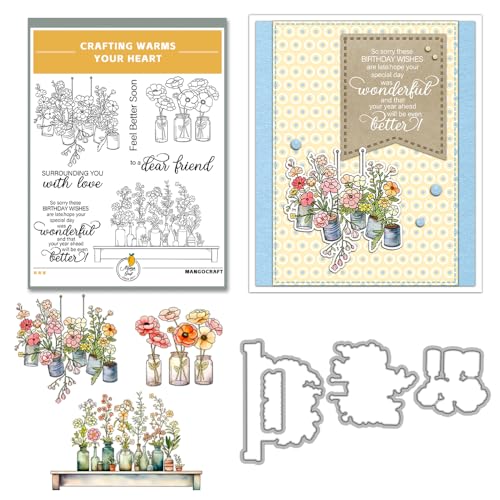 Clear Stamps and Metal Cutting Dies Set for Card Making Scrapbooking, DIY Craft Stamps and Dies Kit for Journaling, Albums, Greeting Cards, Holiday Cards, Birthday, Christmas (YX2000) - color: YX2000