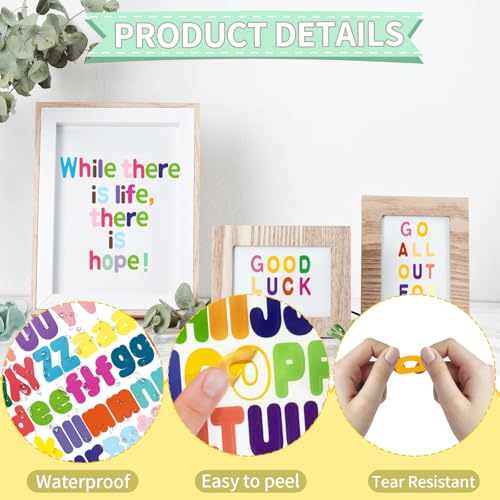 Alphabet Sticker, 1''Inch 12 Sheets Multicolor Letter Stickers, Self-Adhesive Vinyl Stickers for Mailbox Numbers, Bulletin Boards, Classroom & Home Decor - color: Multicolor, size: 1Inch