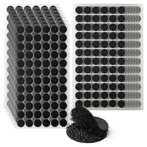 1008 Pcs (504 Pairs) 0.59inch Diameter Hook and Loop Fastener Self Adhesive Dots, Excellent Grip, Small Circle Dots Stickers Tapes,for Sewing, Crafting,DIY,Wall Adhesive Strips - size: 1008 Pcs (504 Pairs) - 0.59 inch diameter Black