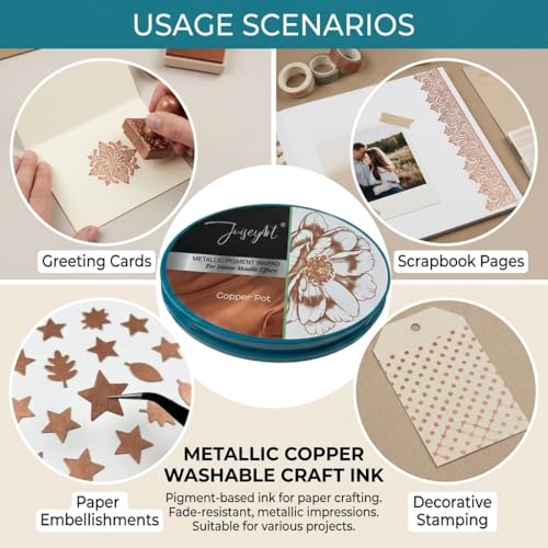 Metallic Pigment Ink Pad, Gold Shiny Ink for Rubber Stamping,Card Making,Scrapbooking & DIY Craft Projects,God Pigment Stamp Ink Pads - color: Gold