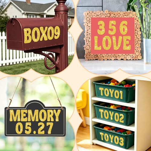 Bulletin Board Letters 129 PCS Glitter Gold Letter Stickers Large 4 Inch - color: Gold, size: 4 Inch