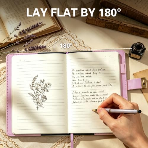 Billtigif Diary with Lock, PU Leather Journal for Gifts, 224 Pages, B6 | Lock Diary for Women Girls, Personal Organizers with Lockable Password, Pen Holder&Bookmark, Refillable - color: Pink