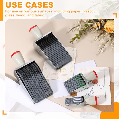 PATIKIL 4 Digits Roller Stamp, 2 Pcs Personalized 6.5mm Number 0-9 Symbol Rolling Stamp for DIY Stationery Scrapbooking Office Business, Gray - size: 4 Digits/6.5mm