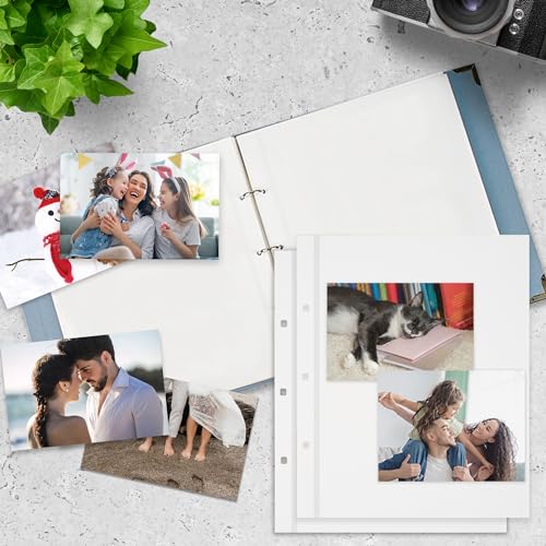 Vienrose Self Adhesive Photo Album Refill Pages 3 Ring Binder 240 Pages - size: 120 Sheets/ 240 Pages
