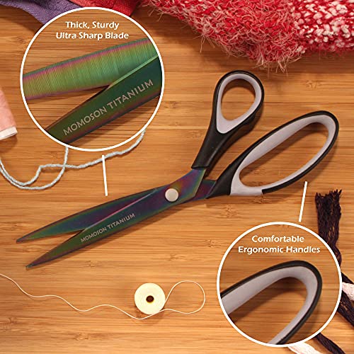 JubileeYarn Titanium Softgrip Scissors Set for Sewing, Arts, Crafts, Office - 10 Sets of 3 - Black - color: 3pc Black, size: 10 Sets