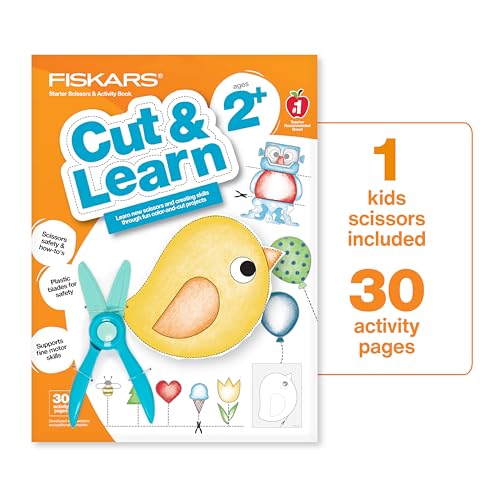 Fiskars Toddler Activity Book with Safety Scissors, For Kids Ages 2, 3, 4+ - style: Ages 2+
