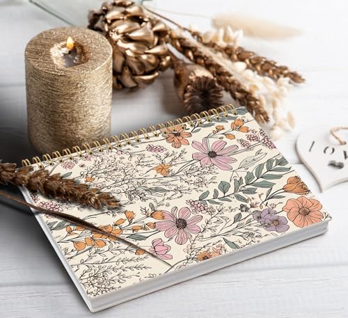 Floral Flower Garden Spiral Notebook Journal, 5.5×8.3 Inch - color: flower 10