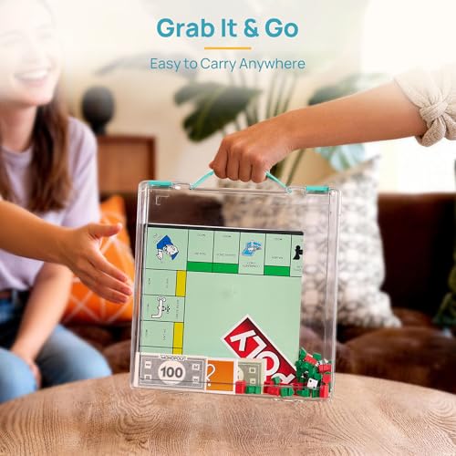 Vtopmart 6 Pack Board Game Storage with Handle and Snap-Tight Latch Lid - size: 6 Pack