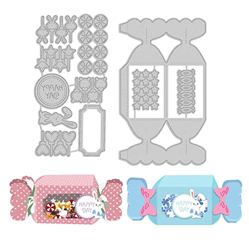 INFUNLY Candy Shape Box Die Cut 3D Chocolate Box Metal Cutting Dies Gift Box Favour Box Dies for Christmas Valentine's Baby Birthday Wedding Party Decor - color: Candy Box Die