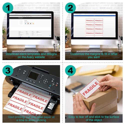 2x4 Labels Sticker Paper - 2500 Address Labels (250 Sheets) for Laser/Inkjet Printer Matte White Blank Labels on 8.5x11 Inch for Mailing, Shipping, and Organizing - size: 250sheets, style: 10 up-2"x4"
