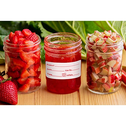 Hybsk 500pcs Freezer Labels for Food Storage Removable FIFO Use By Food Preparation Stickers Prep Date 1 x 2 Inch Labels (Red) - color: Red