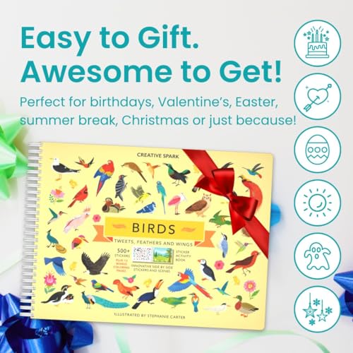 Cupkin Bird Coloring & Sticker Activity Book | 500+ Stickers - color: Birds