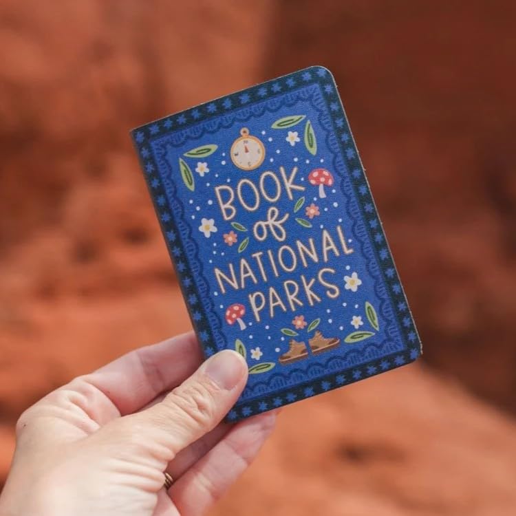 Pippi Post Mini Book of National Parks Notebook Journal, 3 x 4.5 Inches Compact Travel Leather Journal, Small Notepad, Nature Lover, Road Trip and Family Travel Gift - color: National Parks
