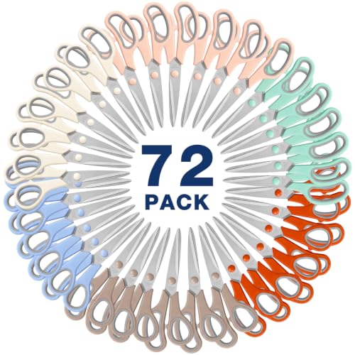 Chumia 72 Pack 8'' Scissors Bulk Multipurpose for Office Home, Morandi