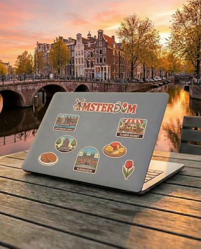 Amsterdam Sticker Sheet, Amsterdam Stickers for Laptop & Journal - style: Amsterdam