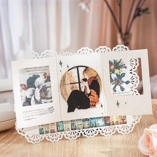 Alideco 6pcs Decorative Adhesive Tapes Vintage The Girl on the Sill PET Tape Great for Bullet Journal Supplies, Arts, Scrapbook, DIY Crafts, Planners (zhoumodechuangtai) - color: zhoumodechuangtai