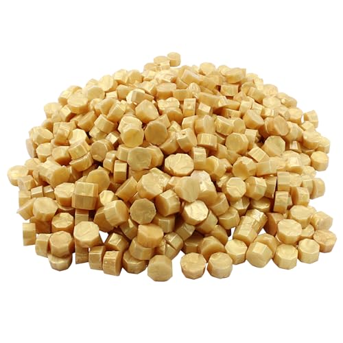 Murtenze Gold Sealing Wax Beads, 600Pcs, Octagon | For Wax Stamp Sealing, Gift Sealing Envelopes Invitations, Wine Packages, Invitations Cards Sealing Crafts - color: Gold