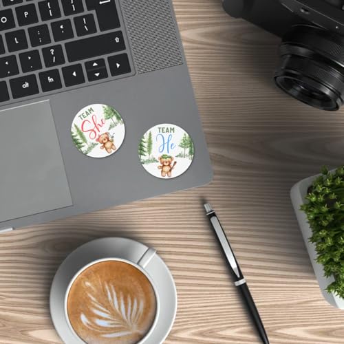 Pack 90 Pcs Team Boy Or Team Girl Stickers for Gender Reveal Party Favors Kids Boys Girls Toddlers Baby Shower Funny Aesthetic Cute Bear Sticker Round Waterproof Vinyl Decals Bulk - color: Bear A20