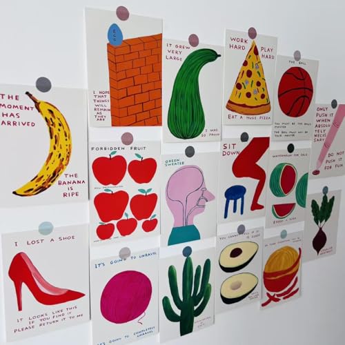 REMIFA Funny Food Postcards, 40 Pcs Cute Classroom Decor Cards - 3.5"x4.7" Educational Flashcards for Kids, Bulk Mailing Postcards for Friends & Family