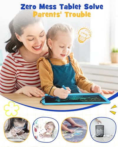 TEKFUN 16" LCD Writing Tablet for Kids & Family, Large Reusable Writing Pad for Homework, Notes Daily Use, Screen-Free Drawing & Note Board for Home, School,Travel (Blue) - color: Blue, size: 16 Inch