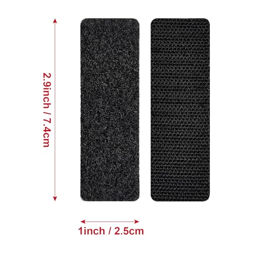 Nylon Heavy Duty Hook and Loop Tape with Adhesive, Double Sided Strong Backing Tape for Crafts, Office, Wall Adhesive Tape (20 Sets of 1x3 inch) - size: 20 Sets - 1 inch x 3 inch Black