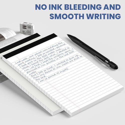 6 Pack Notepads 5x8, Color, Small Legal Pads, Perforated Notebook - color: Multi-color-6