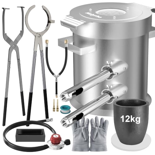 Nelyrho 12KG Large Smelting Furnace Kit, 2500°F Stainless Steel Smelter - color: S-12KG