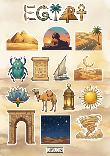 Egypt Sticker Sheet, Egypt Stickers for Laptop & Journal - style: Egypt