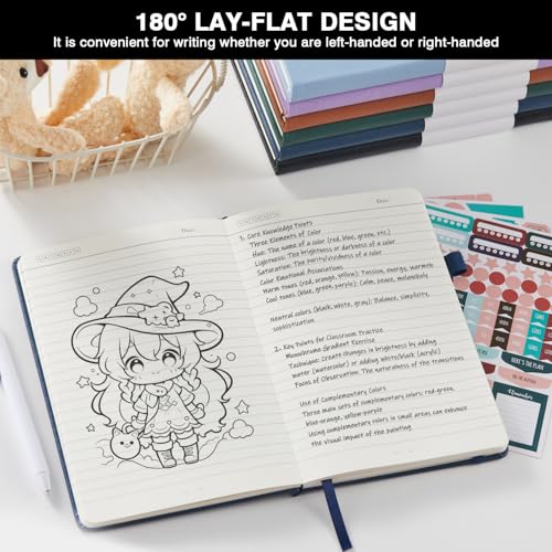 (3 Pack) Lined Journal Notebook with Pen, A5 (5.7"x8.4") Leather Hardcover Journaling Notebooks for Women Men Work, 160 Pages per Note Book, 100GSM Paper, School Office Supplies, Black - color: 3 Black, size: A5