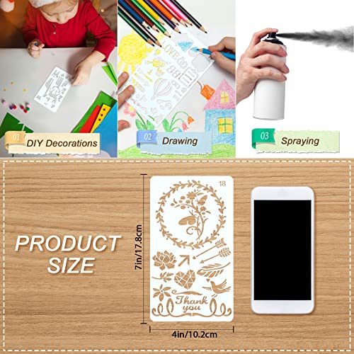 Zonon 24 Pcs Plastic Stencils for Journal Planner, Letters Numbers Shapes