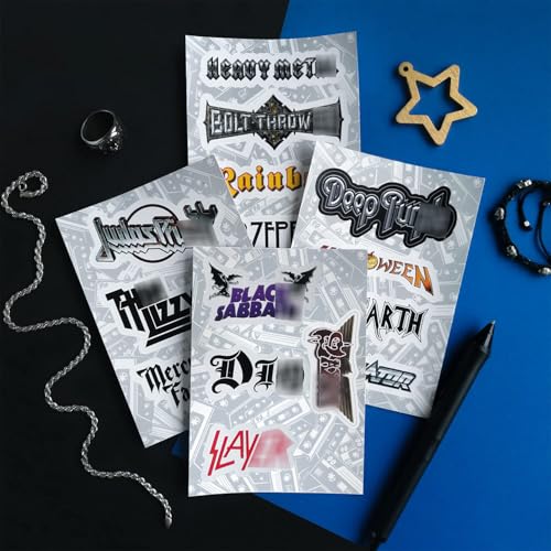 Heavy Metal Band Sticker Pack, Rock Stickers - 35 Pieces, Strong Adhesive & Waterproof Vinyl Stickers for Laptop, Metal Bands - color: Heavy Metal Stickers