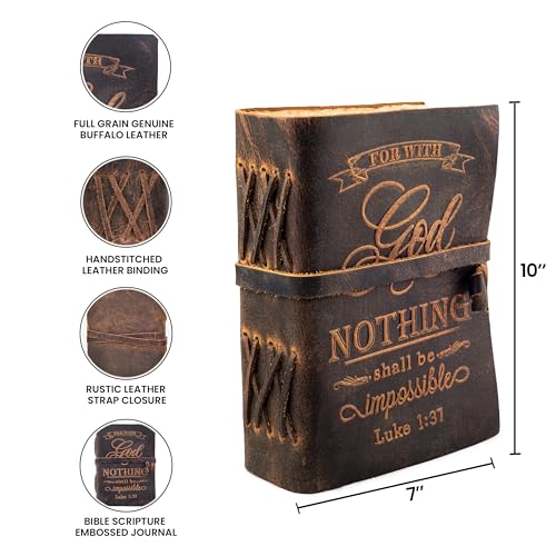 LEATHER VILLAGE Prayer Journal, Distressed Brown 10x7. - color: Distressed Brown, size: 10 inches X 7 inches