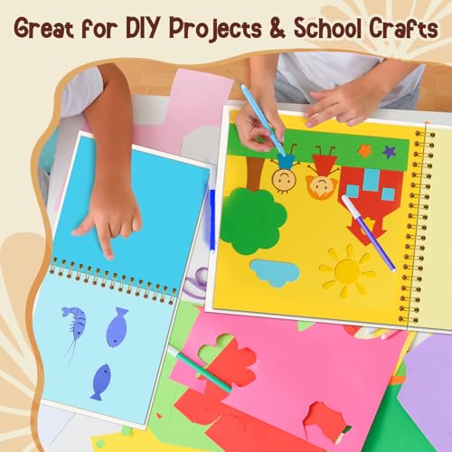 Kids Craft Scrapbook Album 8x8 in, Cream | Spiral bound journal, 20 sheets/40 pages, for drawing writing photos stickers, gift for children - color: Cream, size: 8"x8"