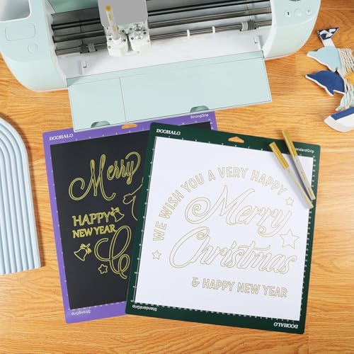 DOOHALO Metallic Pens Gold Silver Marker Compatible with Cricut 3/Maker/Explore 3/Air 2/Air Machine 1.0 Medium Point Tips for Drawing Writing - color: Gold Metallic 7 Pens