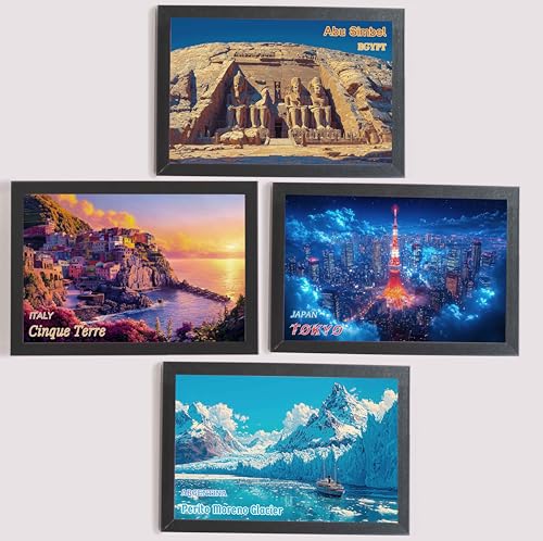 70 Illustrated Around the World Travel Landmark Postcards