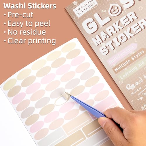Apricot Spring Label Sticker Scrapbooking Supplies for Junk Journal, 20 Sheets Stickers - Ephemera Stickers Book(TZ-012-004) - color: Apricot Spring Label