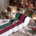 1" x 27 Yd Chiffon Silk Ribbon Set - 3 Rolls Handmade Fringe Chiffon Ribbon - color: Red, Green, White